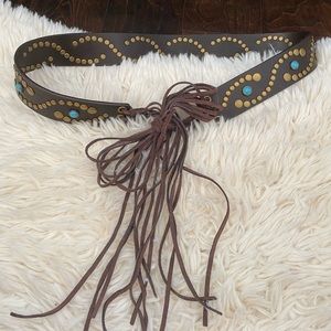 Boho western cowgirl fringe belt small medium